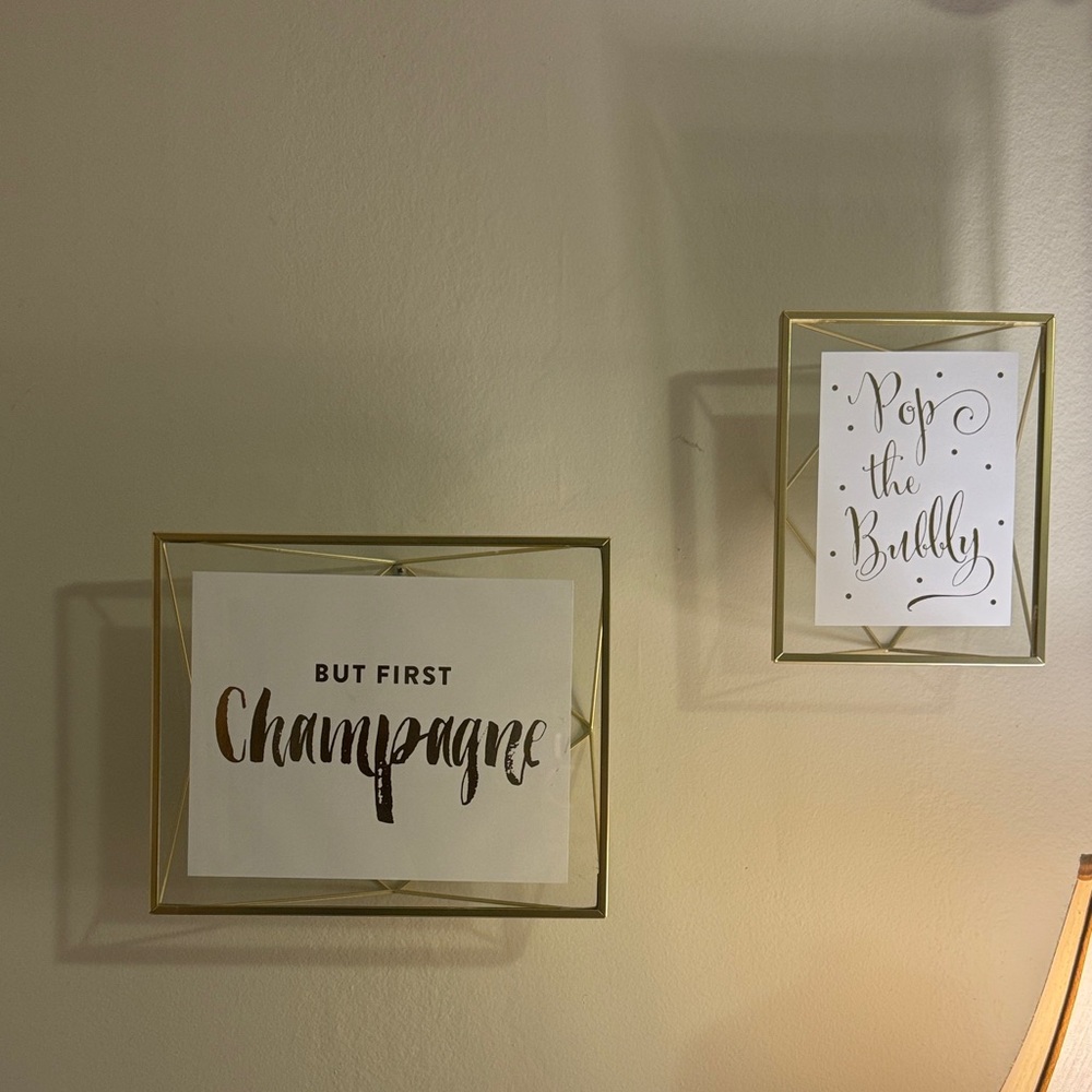 Umbra Gold Floating Picture Frames - Metallic Gold Wall Decor